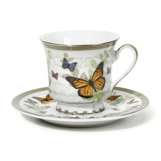 August Grove Cheatom Butterfly Pattern 12 Piece Tea Cup and Saucer Set DEIC2652